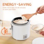 Compact White Rice Cooker for 1-1.5 Cups