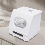 DELOPVIO 800W Mini Portable Countertop Dishwasher