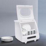 DELOPVIO 800W Mini Portable Countertop Dishwasher