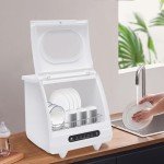 DELOPVIO 800W Mini Portable Countertop Dishwasher