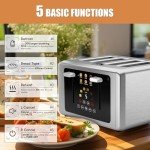 WUNLY 4-Slice Touchscreen Smart Toaster with Controls