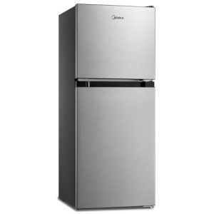 Midea 4.5 Cu Ft Double Door Stainless Steel Refrigerator