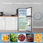 Midea 4.5 Cu Ft Double Door Stainless Steel Refrigerator