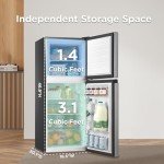 Midea 4.5 Cu Ft Double Door Stainless Steel Refrigerator