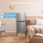 Midea 4.5 Cu Ft Double Door Stainless Steel Refrigerator