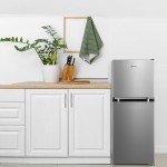 Midea 4.5 Cu Ft Double Door Stainless Steel Refrigerator