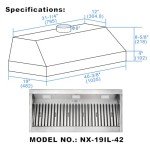Akicon 42" Ducted Kitchen Range Hood Insert
