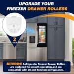 2-Pack Drawer Rollers for LG Kenmore Refrigerators