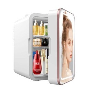 YLFU 6L Mini Skincare Fridge with LED Mirror