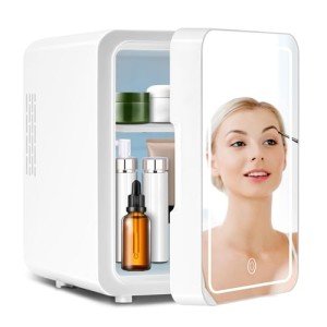 Dimmable LED Mini Skincare Fridge - 4L White
