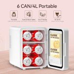 Dimmable LED Mini Skincare Fridge - 4L White