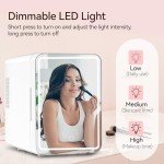 Dimmable LED Mini Skincare Fridge - 4L White