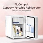 Dimmable LED Mini Skincare Fridge - 4L White