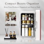 YLFU 6L Mini Skincare Fridge with LED Mirror