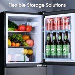 Anypro 4.1Cu.Ft Bottom Freezer Refrigerator - Black