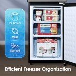 Anypro 4.1Cu.Ft Bottom Freezer Refrigerator - Black