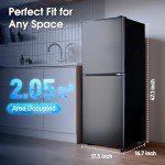 Anypro 4.1Cu.Ft Bottom Freezer Refrigerator - Black