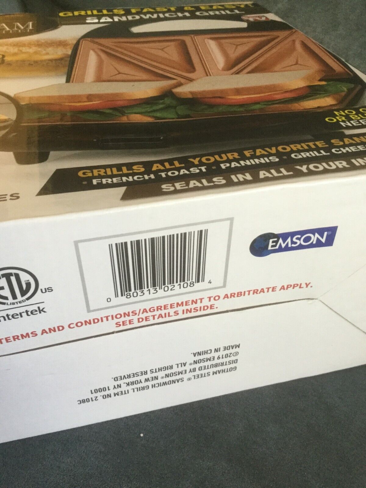 Gotham Steel Non-Stick Sandwich Grill, Titanium Copper