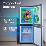 Anypro 3.8 Cu.Ft Bottom Freezer Refrigerator, Silver