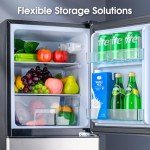Anypro 3.8 Cu.Ft Bottom Freezer Refrigerator, Silver