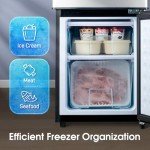 Anypro 3.8 Cu.Ft Bottom Freezer Refrigerator, Silver