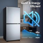 Anypro 3.8 Cu.Ft Bottom Freezer Refrigerator, Silver