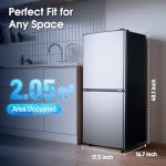 Anypro 3.8 Cu.Ft Bottom Freezer Refrigerator, Silver