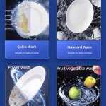 Compact Portable Dishwasher with 4 Washing Modes