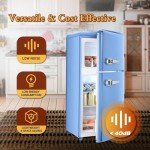 OOTDAY 4 Cu. Ft. Retro Mini Refrigerator - Blue