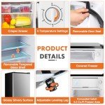 Sweetcrispy 3.2 Cu.Ft Mini Fridge with Freezer