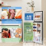 HOMCOM 4 Cu.Ft Double Door Mini Fridge