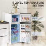 HOMCOM 4 Cu.Ft Double Door Mini Fridge
