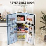 HOMCOM 4 Cu.Ft Double Door Mini Fridge
