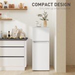 HOMCOM 4 Cu.Ft Double Door Mini Fridge