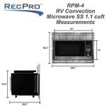 RecPro RV Convection Microwave 1.1 cu. ft Stainless Steel
