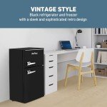 West Bend Retro Mini Fridge with Freezer - Black