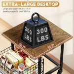 Mini Fridge Stand with Wheels and Storage