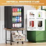 Mini Fridge Stand with Wheels and Storage