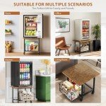 Mini Fridge Stand with Wheels and Storage