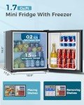 Feelfunn 1.7 Cu.Ft Mini Fridge with Freezer