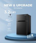 EUHOMY Mini Fridge with Freezer, 3.2 Cu.Ft