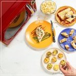 Nostalgia 1000W Retro Countertop Microwave Oven, Red