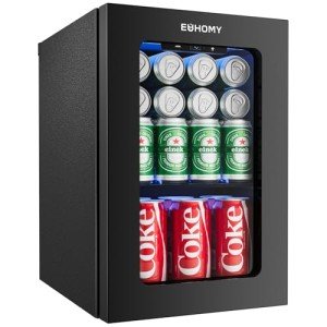 EUHOMY 6-Bottle Wine Cooler Refrigerator with Glass Door