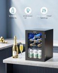 EUHOMY 6-Bottle Wine Cooler Refrigerator with Glass Door