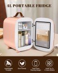 Mini Fridge for Bedroom and Travel, 4L Pink