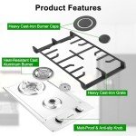 2-Burner Built-In Gas Cooktop with Dual Fuel