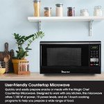 Compact 1100 Watt Black Countertop Microwave Oven