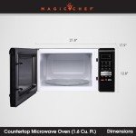 Compact 1100 Watt Black Countertop Microwave Oven