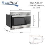 RecPro 1.0 Cu. Ft. Stainless Steel RV Microwave