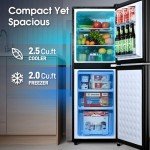 Anypro 4.1Cu.Ft Bottom Freezer Refrigerator - Black